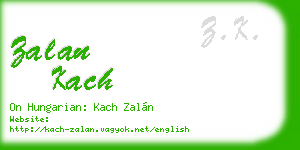 zalan kach business card